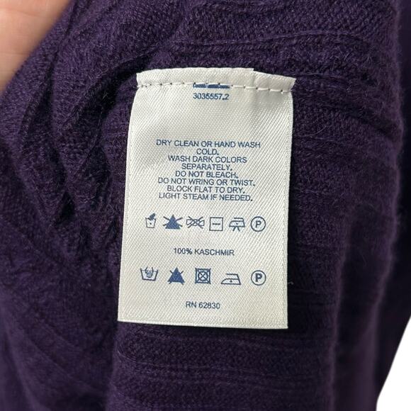 Lands' End Cable Knit Cashmere Sweater Vest NWOT Men's Sz XL Purple Quiet Luxury - Picture 7 of 8